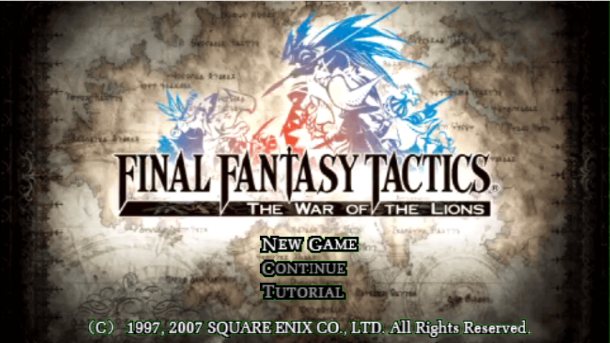 Final Fantasy Tactics: The War of the Lions Title Screen